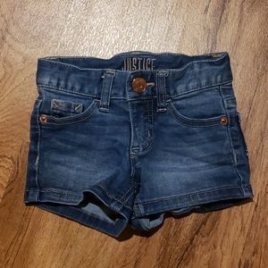 Justice little girls jean shorts size 6 slim